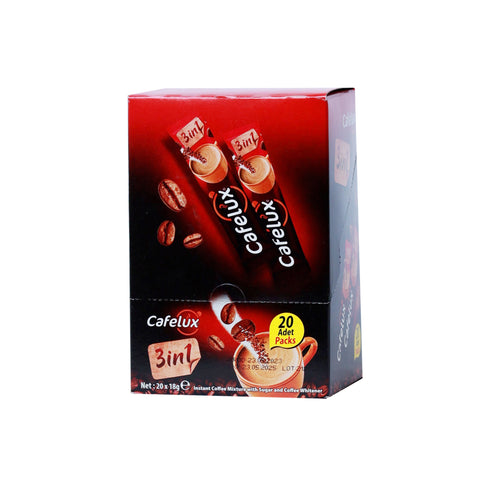 قهوة كافيلوكس 3 في 1 (علبة عرض) - كرتونة بها 16 قطعة